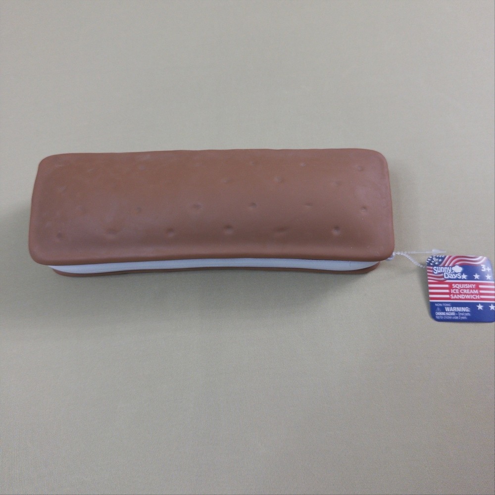 Sunny Days Squishy Ice Cream Sandwich‎ Kids OS Brown White NWT Sensory Toy